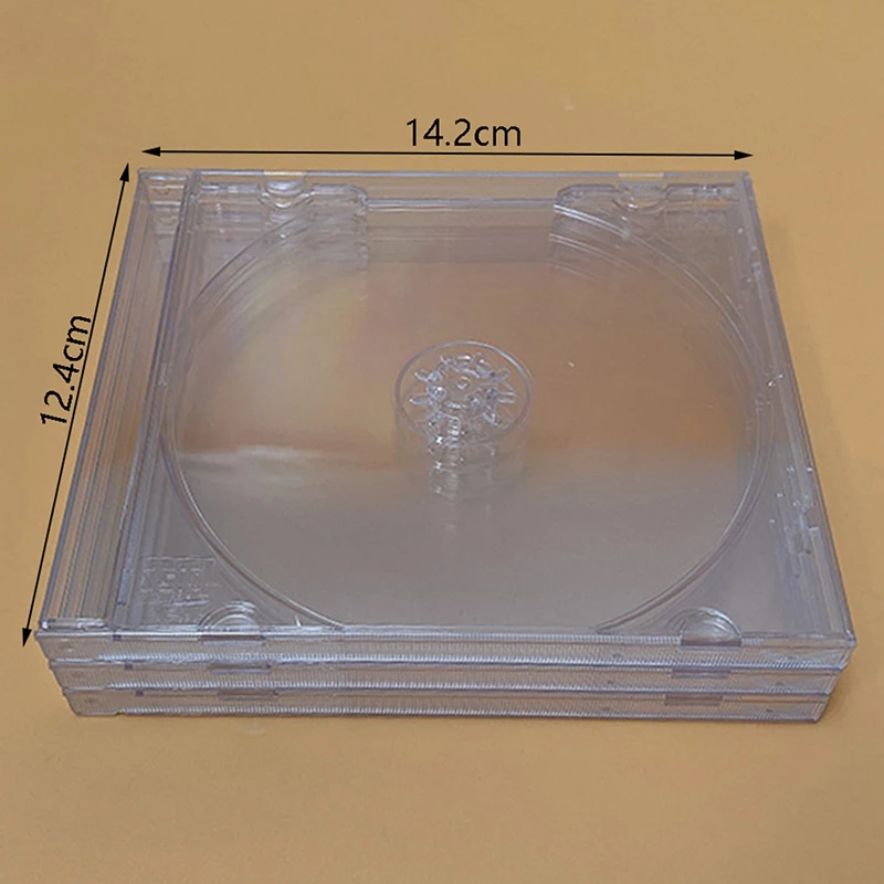1pc Štandardné skrinky na ukladanie jedného disku, DVD puzdro, Pasce na čítaniestar CD 14,2 × 12,4 × 1,0 cm číry plastový klenot CD, Disk Box, CD box