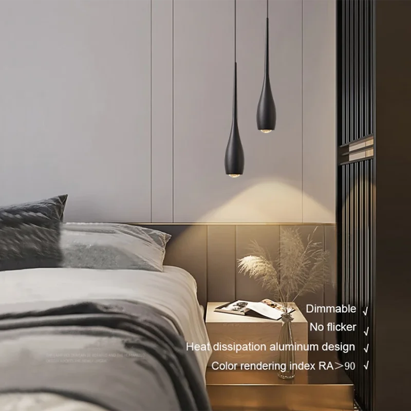 1pcmoderná výška výšky čiernej dlhej trubice LED prívesok LED ZMENA ZMENA DOMÁCNOSŤ MEDO MEDI MEDNOTROL