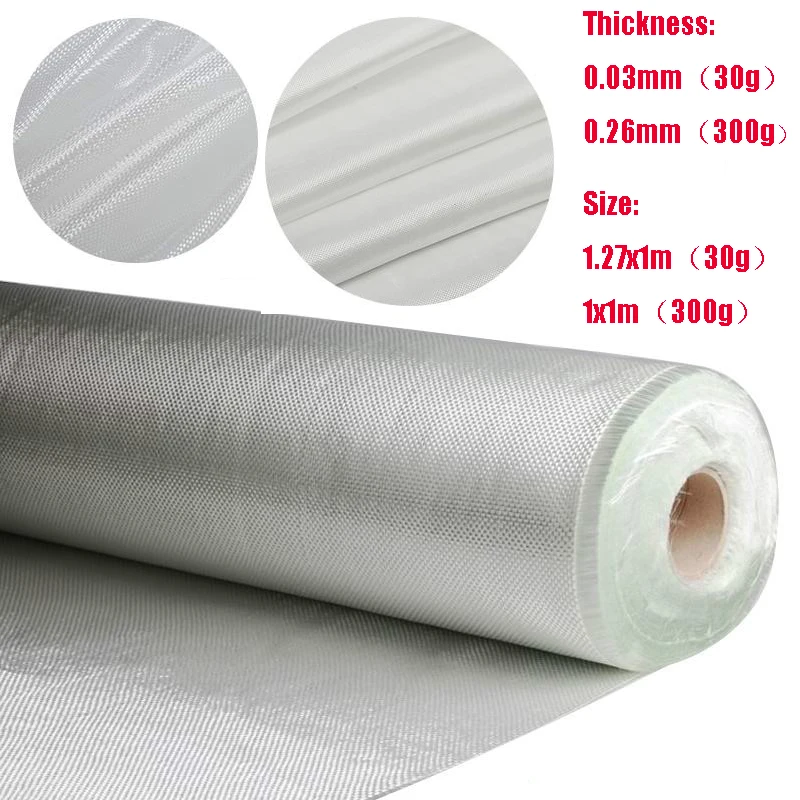 1pcs 1,27x1m 1x1m tenké sklenené vlákno Zosilňované sklenené vlákno tkanina Plain väzba, vystužená tkanina DIY Materiál