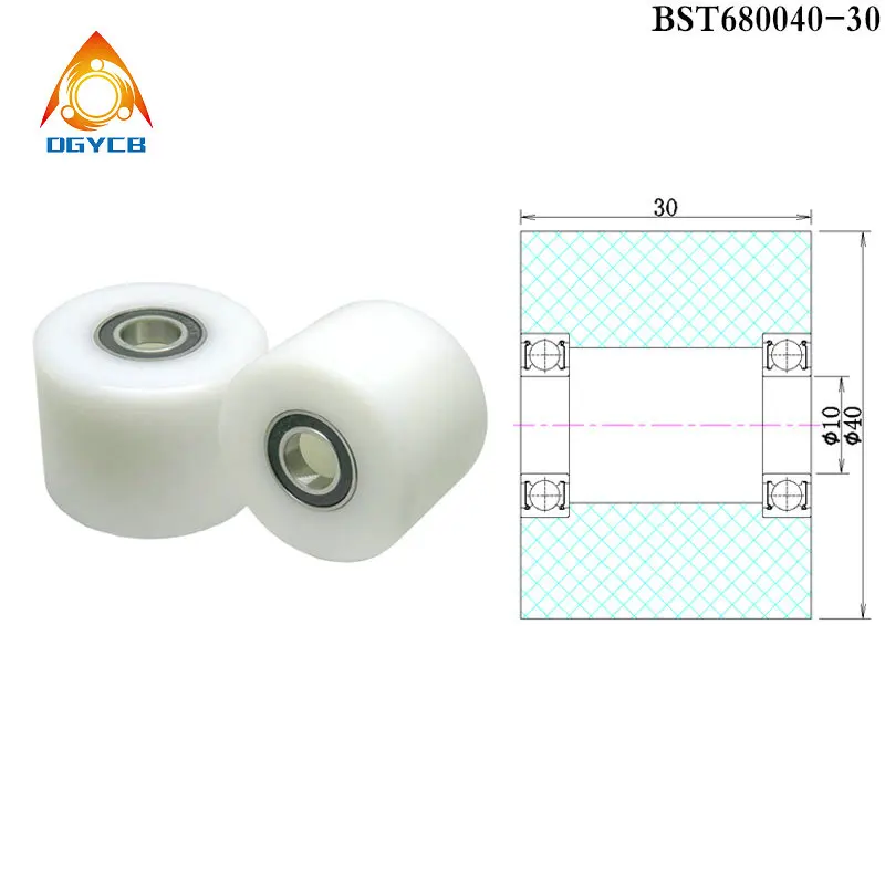 1pcs 10x40x30 POM ložisko BST6800-30 Nylon Clamp Hanking Wheel 10*40*30 Hlavná tlaková poloha