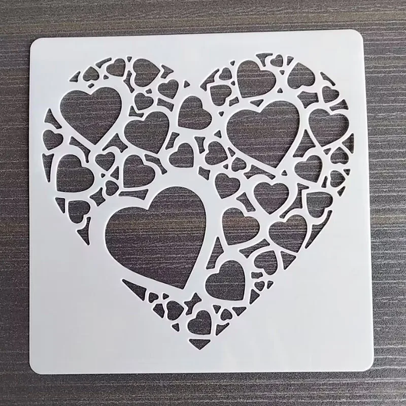 1pcs 13*13cm Love Template DIY vrstvenie šablóna nástenné maľovanie na scrapbook sfarbenie Embosing album dekoratívne karty Templat