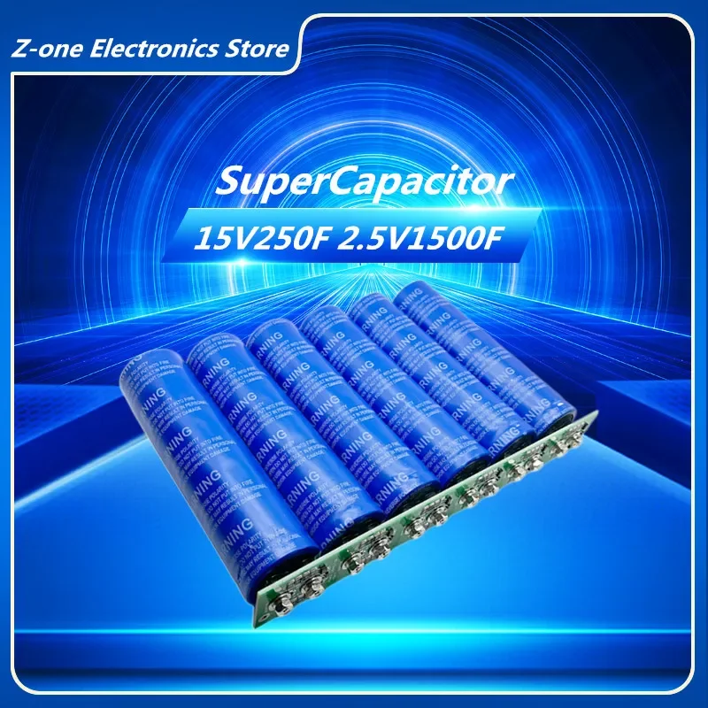 1pcs 15v250f SuperCapacitor Automotive usmerňujúci modul vysoká kapacita 2,5v1500f super farad kondenzátor zálohovača výkonový štartér15v250