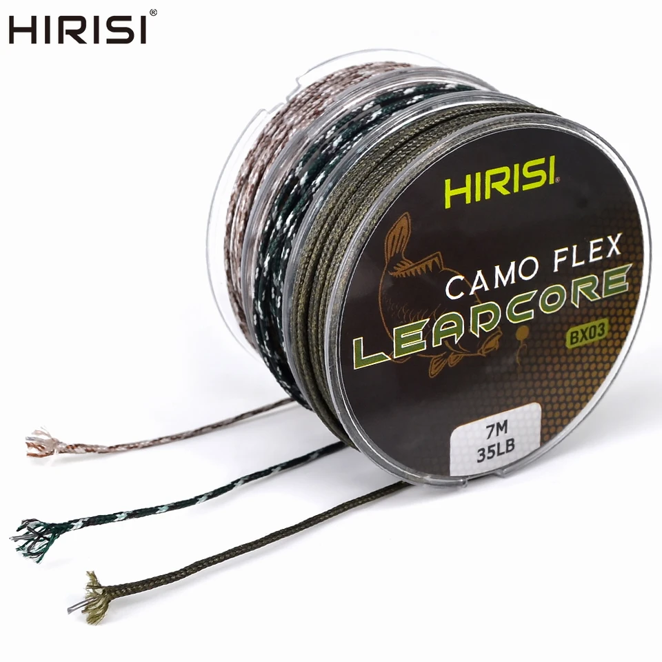 1pcs 35lb 7m 7m Leadcore Carp Rybárske náradie Vyrobte si kaprové vlasové súpravy 3 farebná pletená olovená čiara
