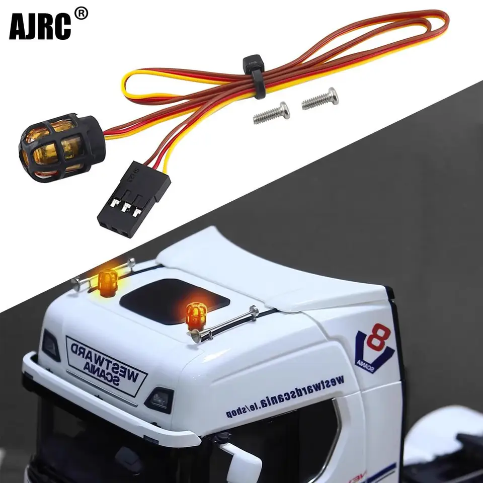 1pcs 360 stupňov inžinierske svetlo LED inžinierstvo LED pre 1/14 Excavator Tamiya RC Truck Trailer Tipper Scania 770s CAR DIY