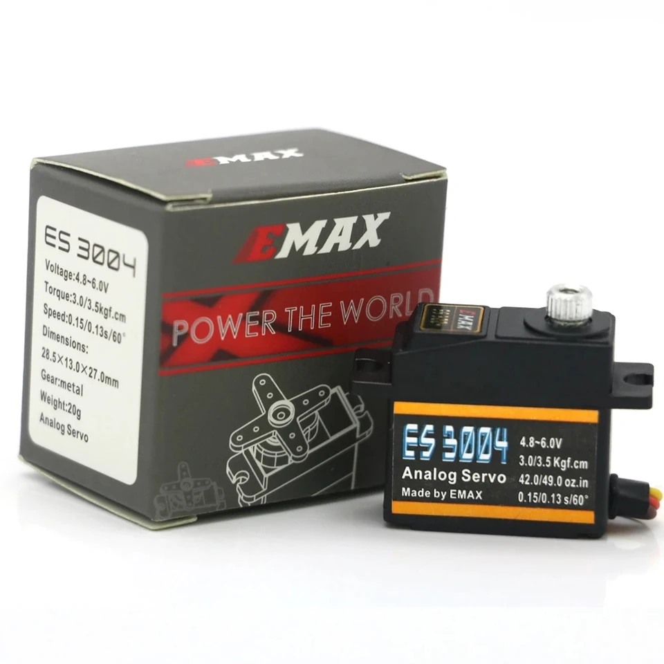 1pcs/4ks/originálny emax ES3004 RC servo17g 3,5 kg 0,13 s 23t pre RC FPV Racing Metal Gear Servo pre model F3A 3D Model lietadla