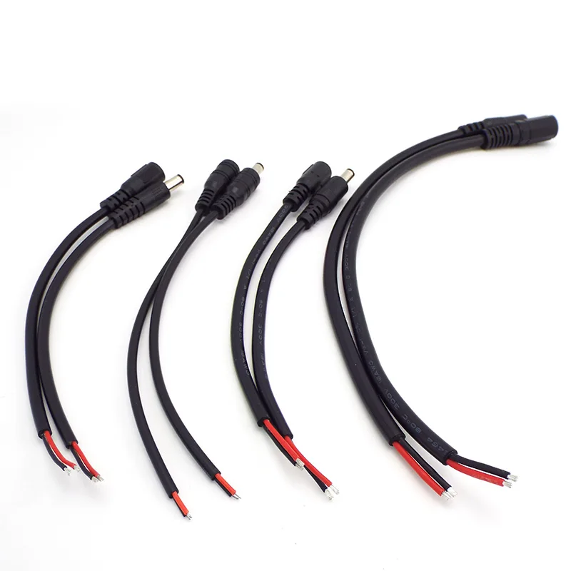 1pcs 5a 10a 16/18/20/22awg 18cm DC Mužský konektor napájacieho konektora napájacieho napájacieho napájacieho kábla 5.5x2.1 mm medený drôt Veľký prúd