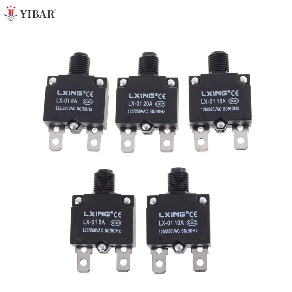 1pcs 5a 8a 10a 15a 20a preťaženie spínacích spínačov 2 Pin Thermal Switch Oprič preťaženia Ochrana Ochranca Odpojenie prúdu