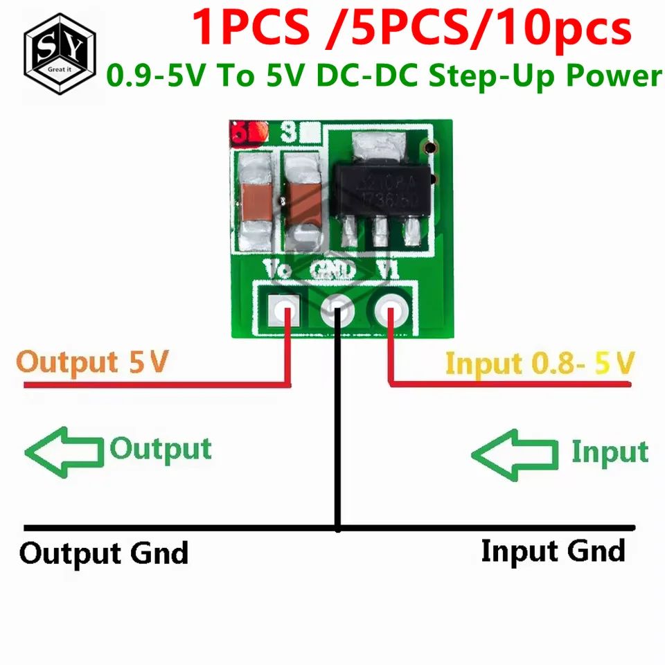 1pcs /5ks 0,9-5V až 5V /3,3 V DC-DC Zosilňovacia doska Zosilňovacia doska prevodníka 1,8 V 3,5V 3,7V 4,2 V až 5 V /3.3V