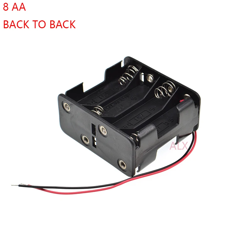 1pcs 8 AA zadná časť držiaka batérie s vodičom vodičom 8x1,5V 12V 4AA Skladovací box batérie 8 slot AA batériu 8xAA 8 x AA