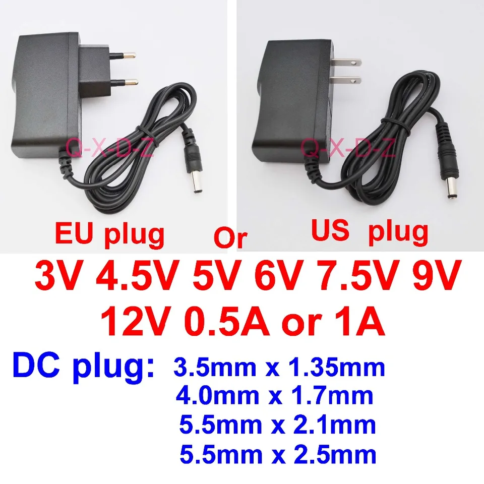 1pcs AC110-240V DC 3V 4,5V 5V 6V 7,5V 9V 12V 500 MA 1A 0,5A LED svetlo Svetlo Universna Adaptér AC / DC Prevodník napájacieho napájania