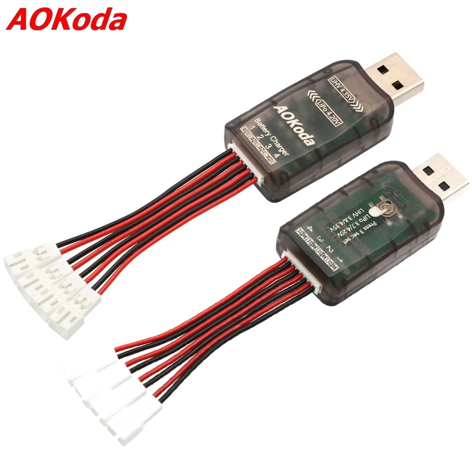 1pcs Aokoda CX405 4CH Micro Multi Multi Battery Battery nabíjačky pre 1S LiHV batériu pre hračky lietadla RC vrtuľníka