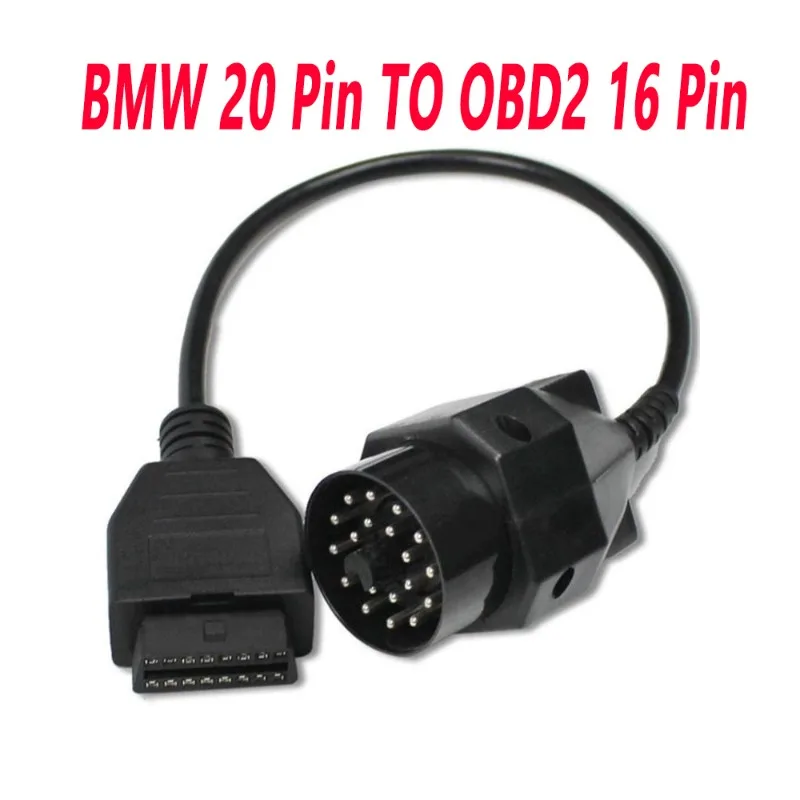 1pcs Automobile OBD Diagnostický predlžovací konektor pre BMW 20 až 16 PIN OBD2 adaptéry 20pin pre E36 E46 E38 E39 X5 Z3