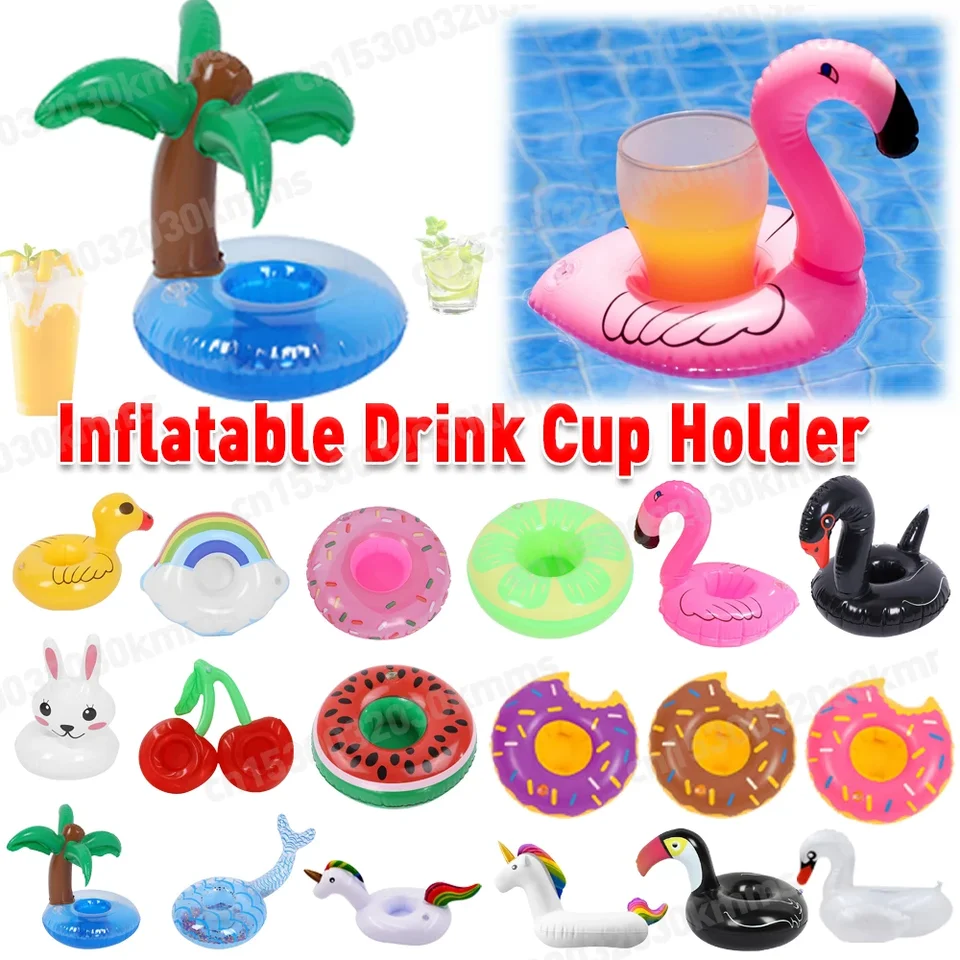 1pcs bazén Party Decoration Decoration bazén plaváky nafukovacie šálky Coasters plavecký bazén plavák nafukovacie držiaky nápojov Drink pitie plavákov