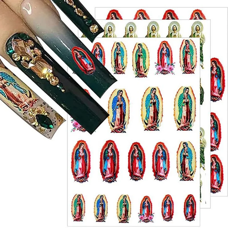 1pcs bronzing Panna Mary Nail Stumpery 3d San Judas Tadeo na nechty na nechty