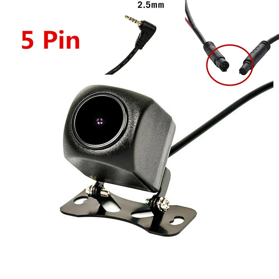1pcs Carr Mirror Dash DVR DVR Zadná kamera Zadná kamera 720p 5pin 2,5 mm nepremokavá pre jazdecké záznamy s streamingovým médiom DC12V