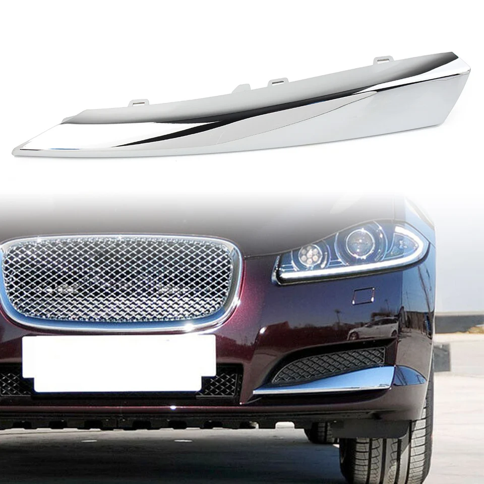 1pcs Chrome Car Front Bumper Bumper Grille ABS Dekoratívna lišta na ľavú stranu pre Jaguar XF 2012 2013 2014 2015