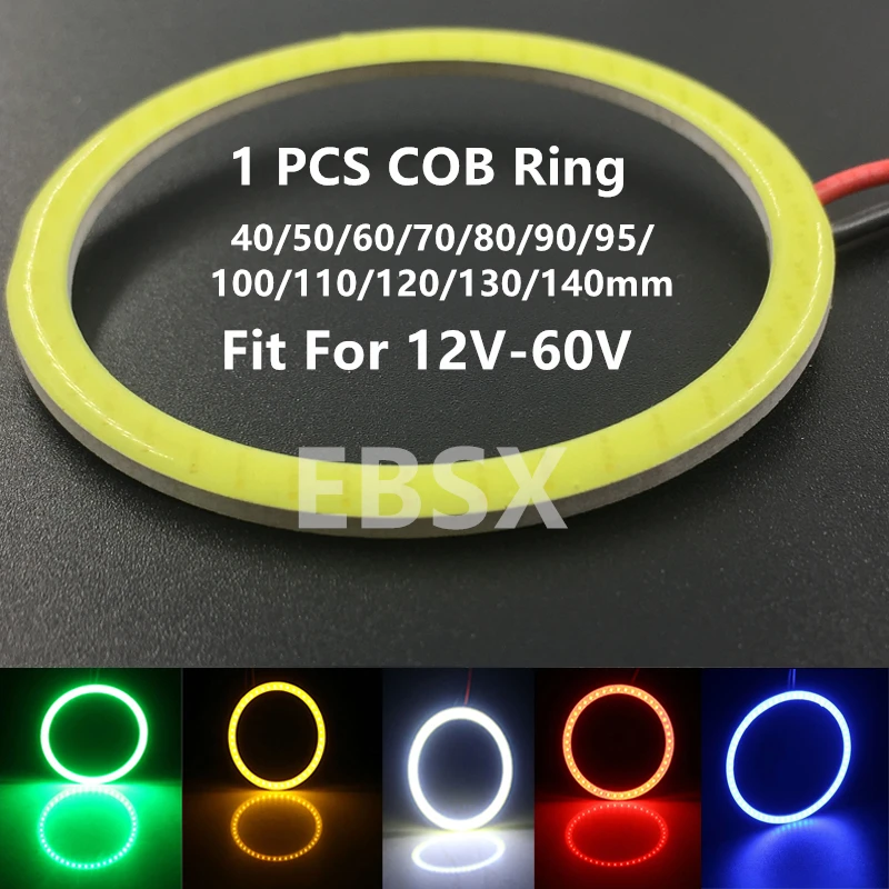 1pcs COB LED Angel Eyes Bulb Halo prsteň 12v-60V hmlové ľahké auto denné svetlo svetlo DRL dekoratívne svetlá 40 80 95 100 130 140 mm