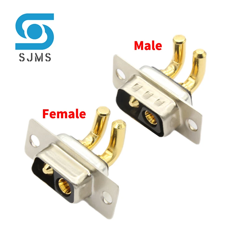 1pcs DB2 2V2 30A Mužský ženský konektor s vysokým prúdom pravý uhol D-Sub Adapter PCB Spájka typu 2 PIN Plug Jack High Power