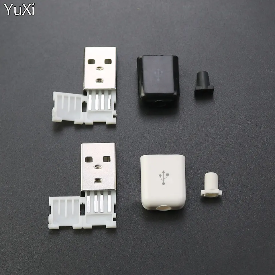 1pcs DIY USB 2.0 Mužské rozhranie A-Type Plug Conector Cover Plate Kombinácia zvárania Kombinácia s zváraním škrupiny in-line záplaty