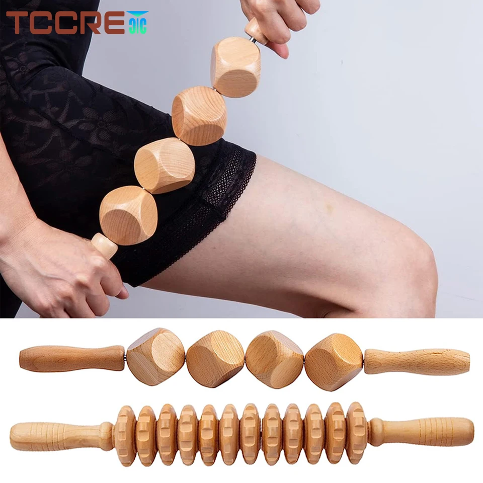 1pcs drevená kocka Massager Wood Therapy Lymfatický drenážny nástroj Anti-celulit