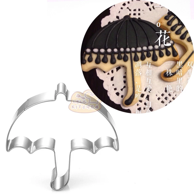 1pcs dáždnik Cookie Cutter Folmy kovové reposteré pukanky sušienky sušienky košíčk