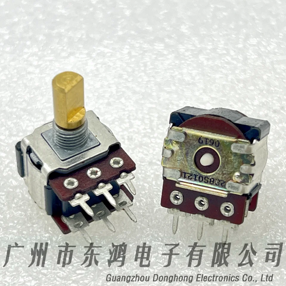 1pcs EC18 Dual Encoder 6pin 16 Polohovanie Krok 288SO121 Meďná rukoväť 16 mm (spínač)