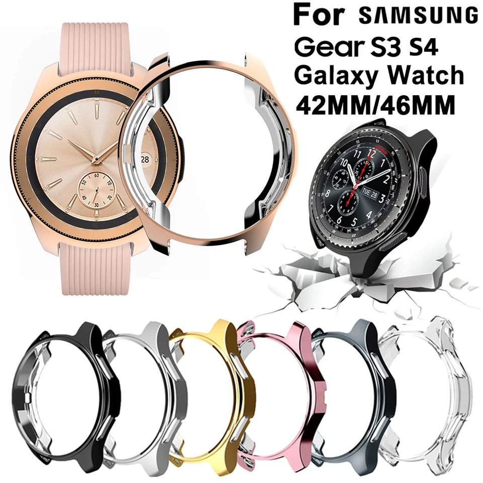 1pcs Elektroplaté puzdro pre Samsung Gear S3 S4 Galaxy Watch 46 mm 42 mm Soft TPU Všade