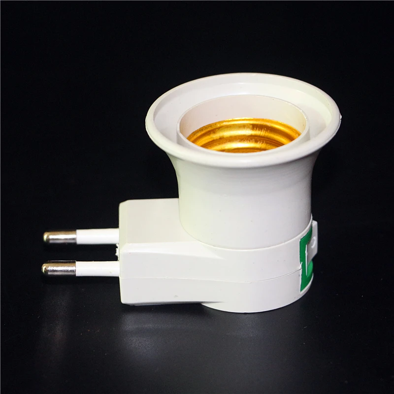 1pcs EU Plug to E27 adaptér s prepínačom zapnutia ovládacieho spínača E27 Základná základňa E27 do konvertora držiaka žiaroviek EÚ držiak svetla EÚ