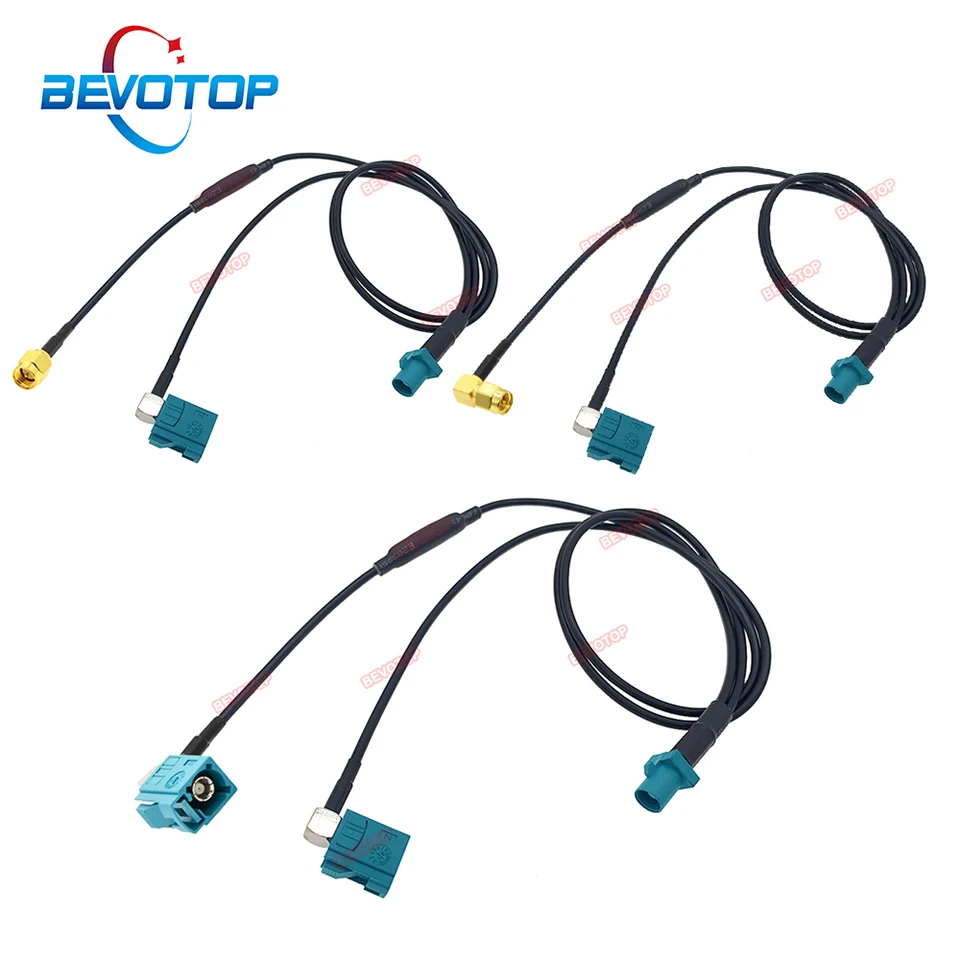 1pcs fakra Z Muž do z samice/SMA/SMA 90 ° pravý uhol typu Y Typ Splitter Cable RG174 Pigtail predlžovací rádiový drôt Rádio Connect Wire