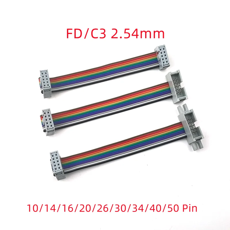 1pcs FC až DC3 2,54 mm thent IDC farebná plochá káblová LED obrazovka Pripojenie JTAG Riadok 10/20/40/60/80 cm 40p 40p GPIO Ribbon Cable