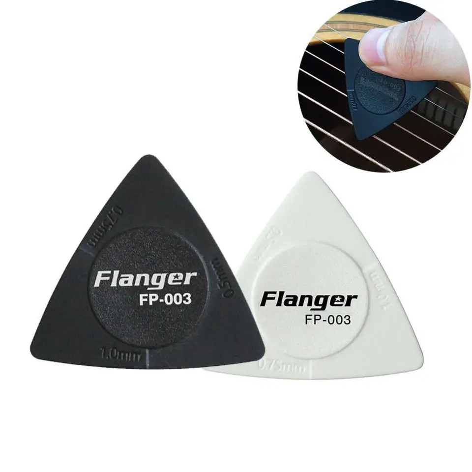 1pcs Flanger Guitar Picks Triangle Shape Guitar Picks Anti-Slip Abs Material Picks Guitar Diely a príslušenstvo čierna biela farba