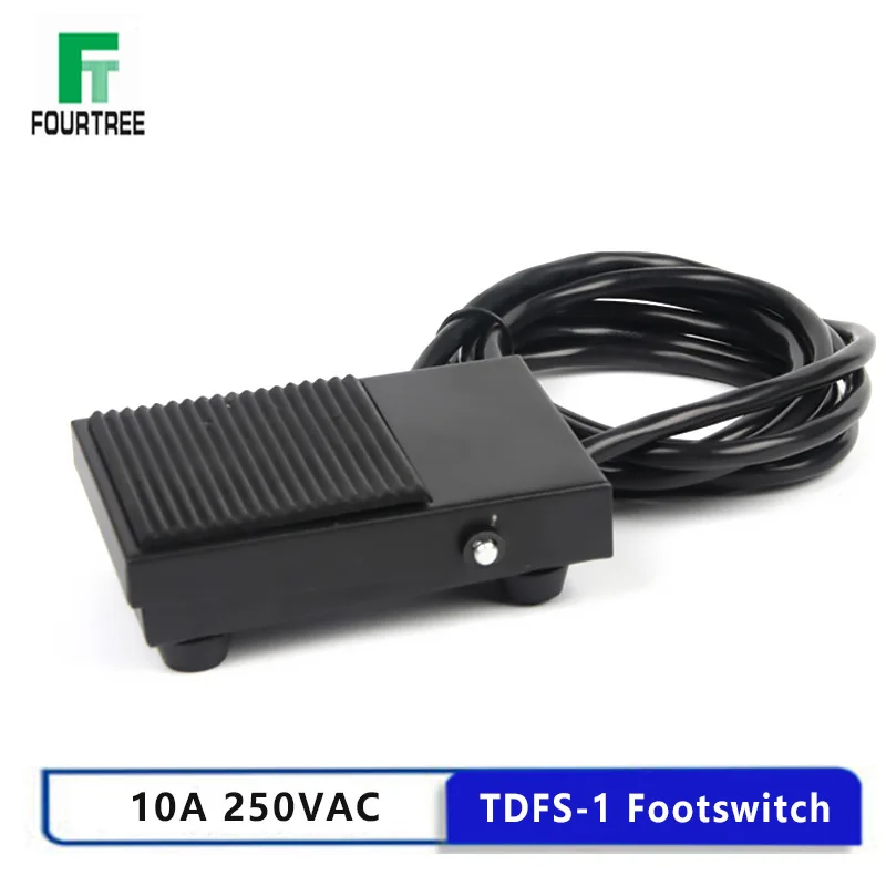 1pcs Footswitch Iron Shell FS-1 Foot-On Pohybový spínač elektrického pedálu SPDT 10A 250VAC Self-resetovanie 1 m 2M drôt