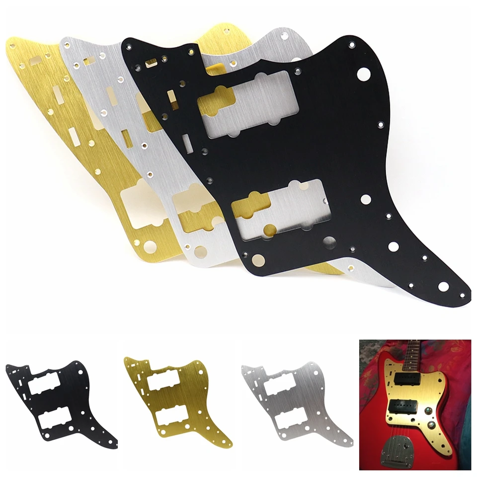 1pcs gitarový pickguard kovový hliníkový zliatina JM Electric Guitar Guard Front Guard Plate pre elektrickú gitaru GD/BK/CR