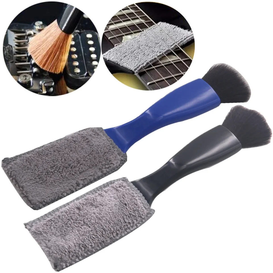 1pcs Guitar Care Brush String hmatníka Čistenie prachu na odstránenie prachu, Dvojité hlavné prístrojové príslušenstvo