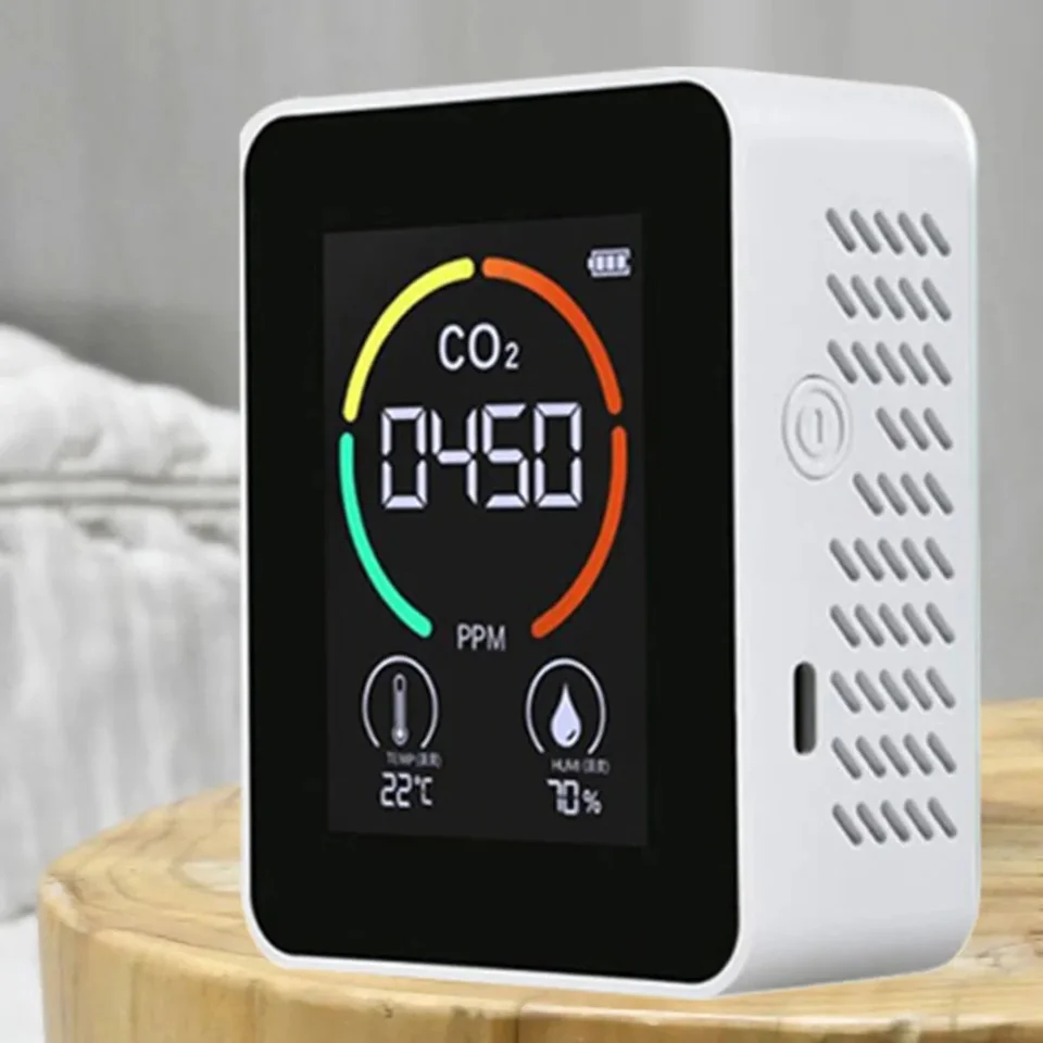 1pcs H8 CO2 Detektor teplota Vlhkosť Vlhkosť detektora vzduchu Detektor polovodičov detekcia LED obrazovky Detektor oxidu uhličitého