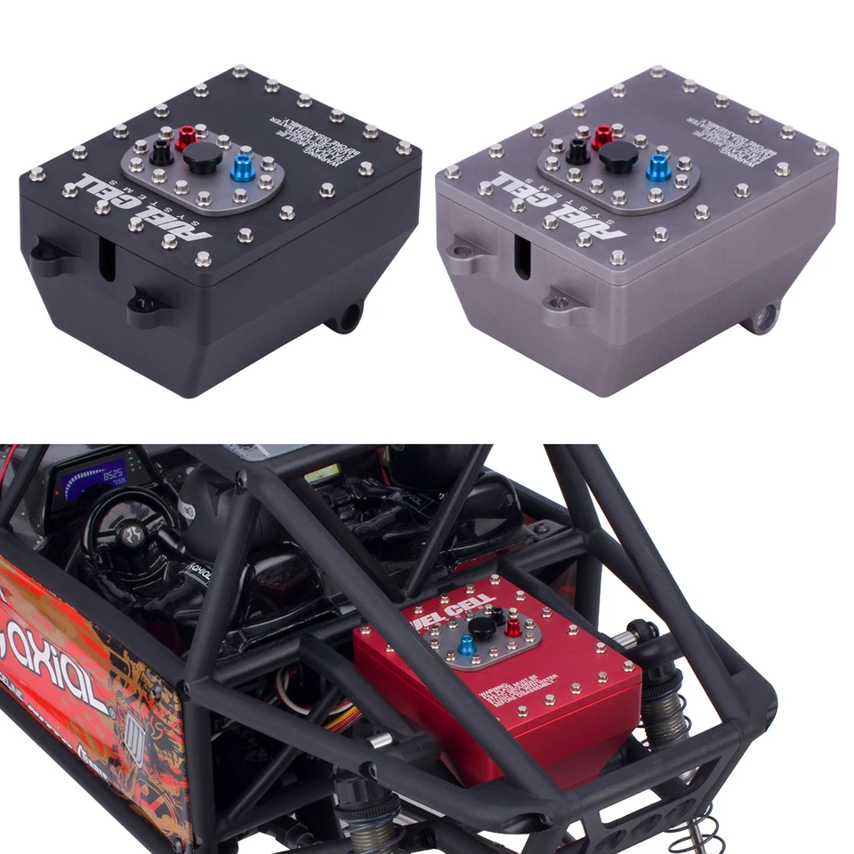 1pcs hliník 1/10 mierky prijímača palivových článkov simulovaná palivová nádrž RC Radio Box pre axiálne capra 1.9UTB Časť podvozku