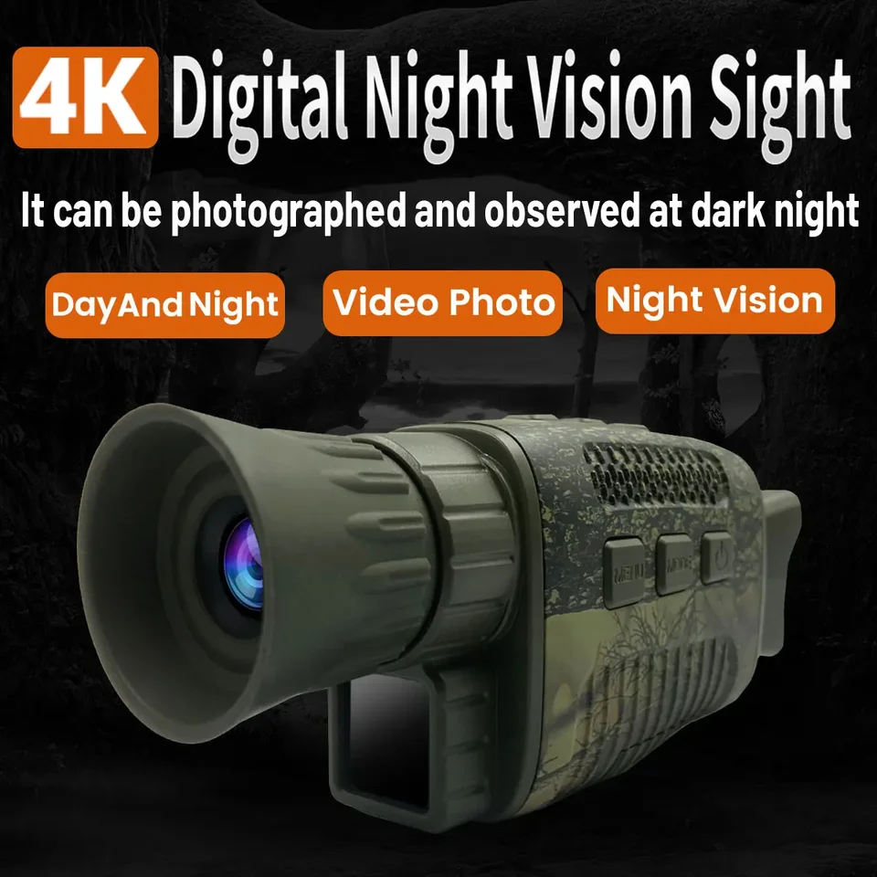 1pcs Infračervené monokulárne nočné videnie fotoaparát HD4K Video rekordér 1,5 