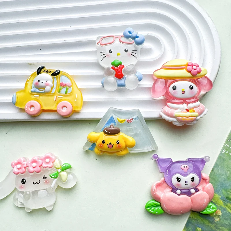 1pcs karikatúra Noctilucent Camping Series Sanrio DIY ručne vyrábané živice príslušenstvo krém Gum Gum Headrope Dekorácie ORNATIONATIONAL MATERIÁL