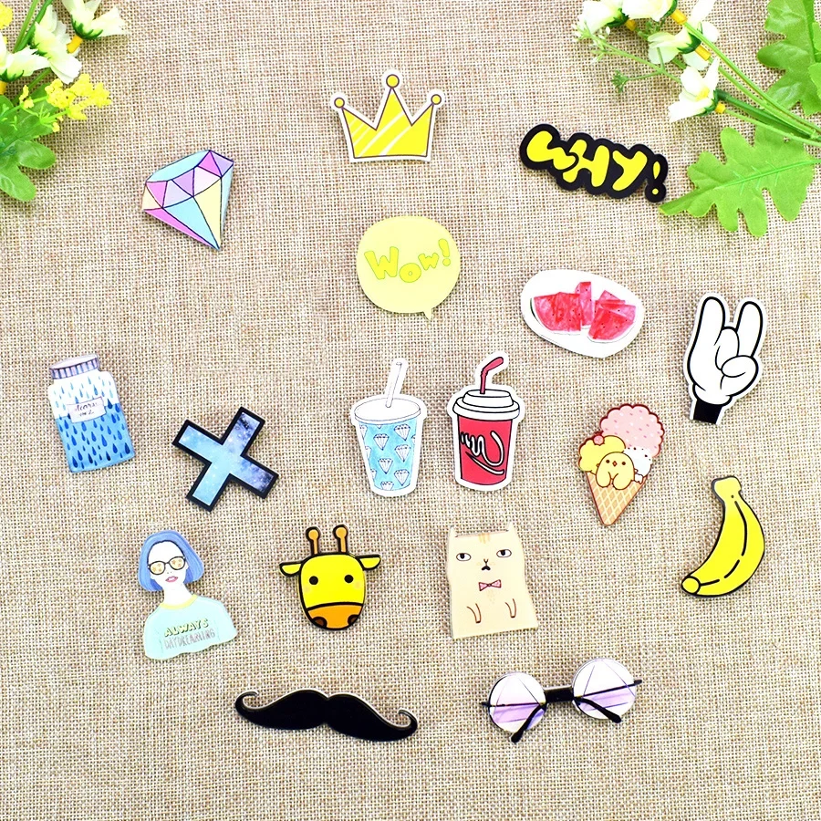 1pcs karikatúra PIN ICONS ICONS Pin UP Kawaii ICON ACryl Darček pre anime ikony akrylové detské oblečenie pre ženy batoh búrky odznak