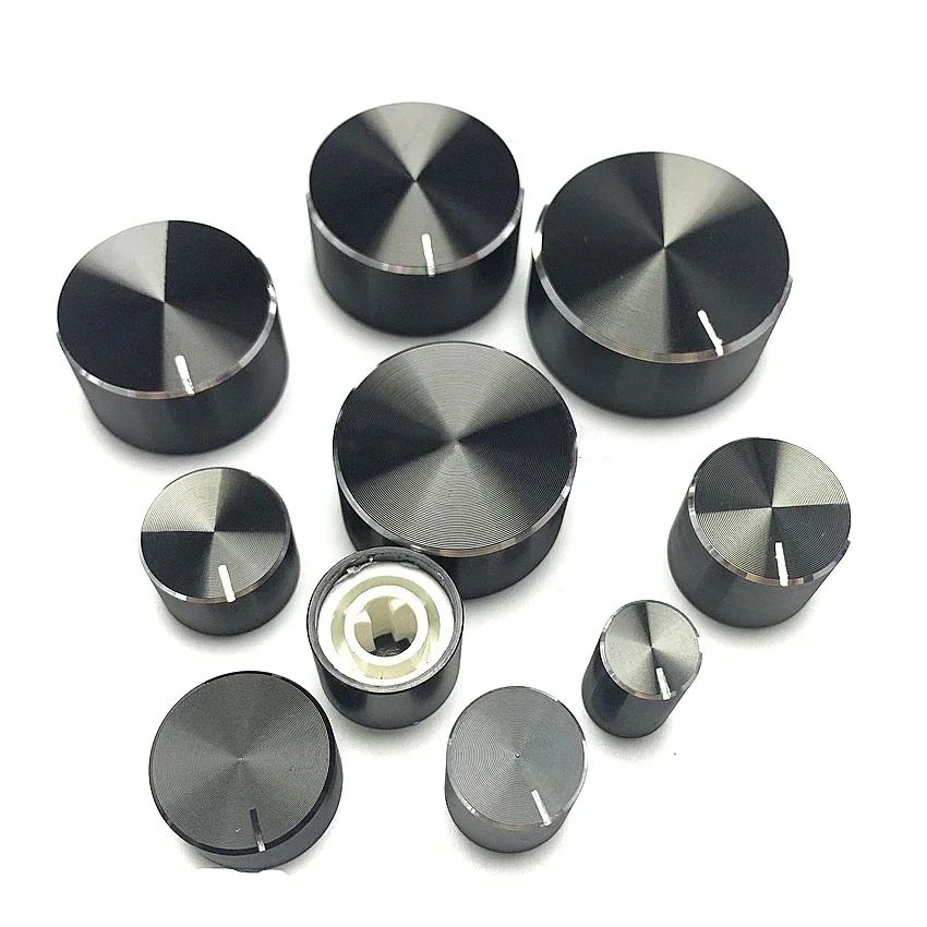 1pcs Klávesnica gombík hliníkovej zliatiny Potentiometra Knob Cap Cap Control Gomb Hat Rotation Prepínač pre 6 mm hriadeľ valc/d