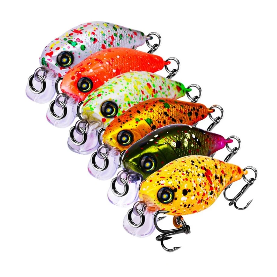 1pcs kľukové rybárske látky Wobblers 45 mm 4,3 g Mini Crankbait Umelecký plast