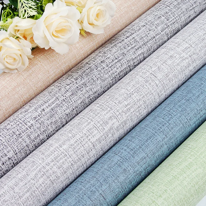1pcs Linen 3D pena samostatná pvc pevná farba Zhustená nepremokavá pozadie steny Renovácia Tapeta steny na steny