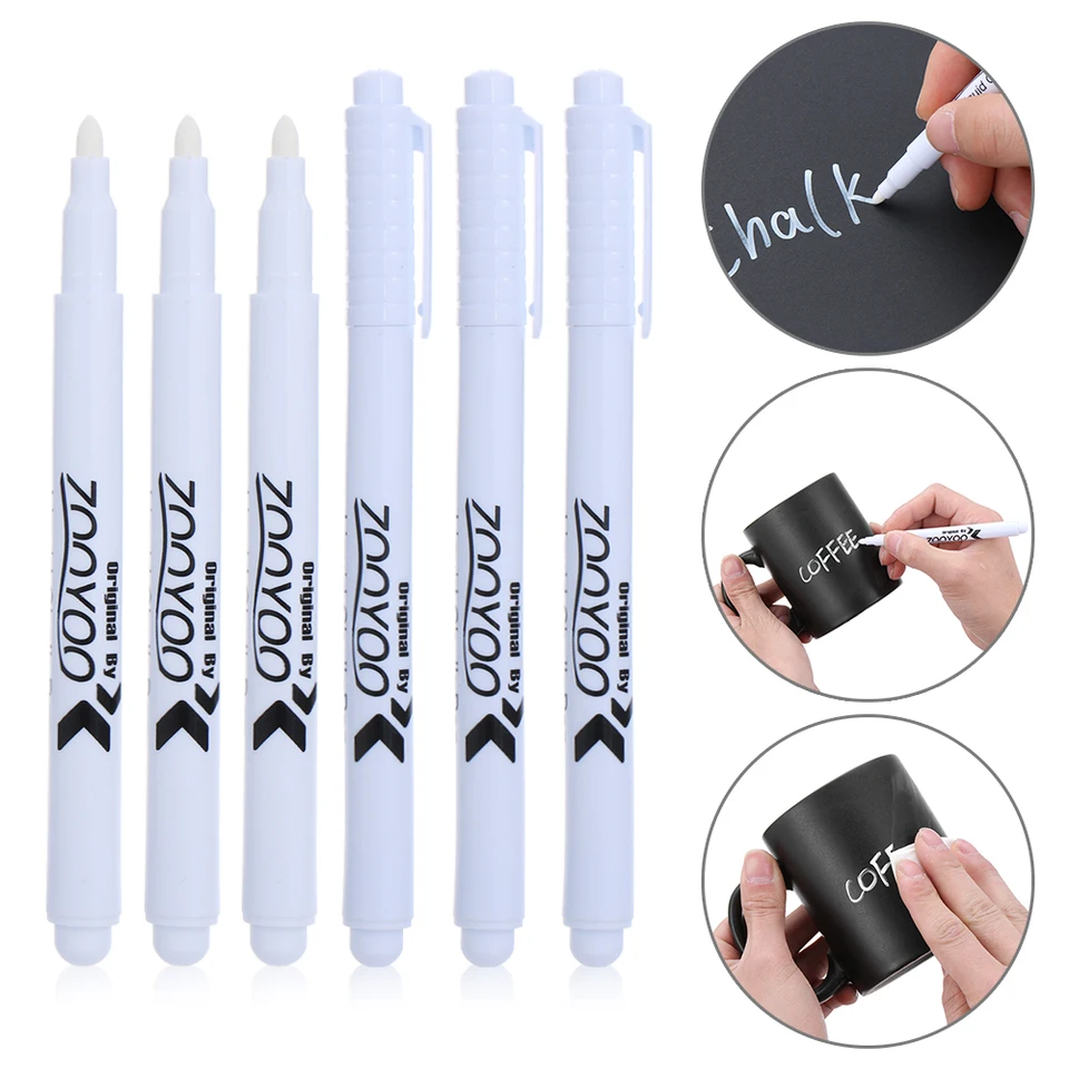 1pcs Liquid Chalk Marker Vymazanie bielych lablových značiek bieleho markeru pero pre nálepku na stenu sklenené okno Študent Student Pero pero pero