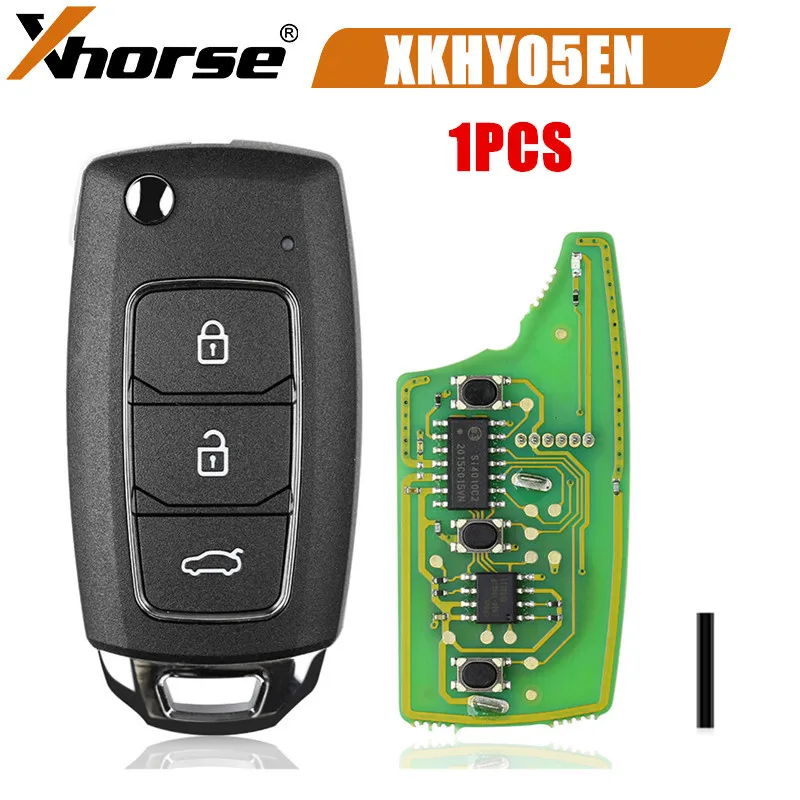 1pcs/lot xhorse xkhy05en Hyu.d štýl káblového diaľkového kľúča FOB 3 tlačidlo pre kľúčový nástroj VVDI (anglická verzia)