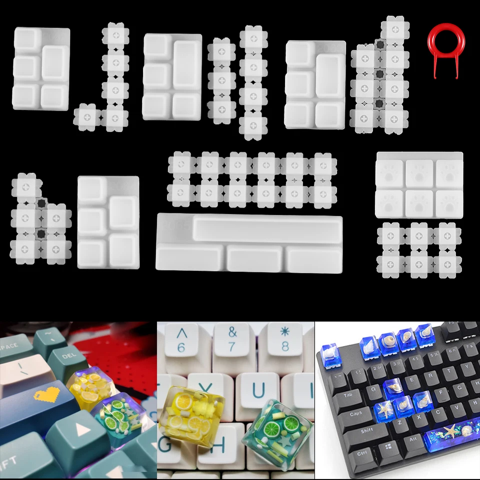 1pcs manuálne mechanické herné herné herné plesne počítač PC PC Pet Pet Paw Keycaps silikónové formy sušené kvetinové živice remeslá