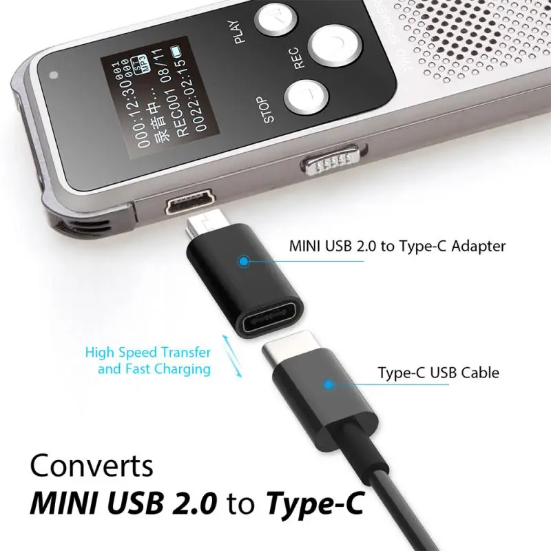 1pcs Mini USB adaptér B Muž do USB Typ C Ženský dátový prenos konektora pre adaptéry mobilných telefónov Digitálny fotoaparát MP3