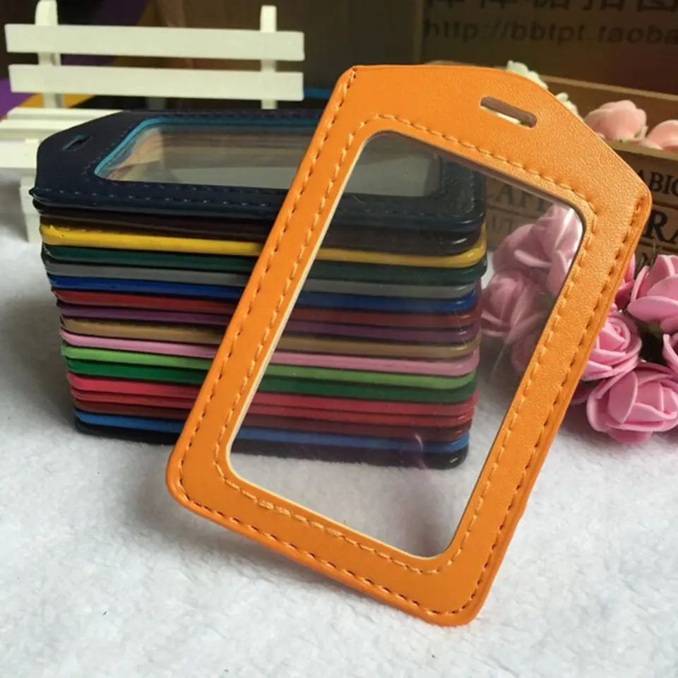1pcs Multicolor Card Držiteľ vysokokvalitných PU Small Slim Clear Card Anti-Lost Protector Covers pre úložisko kreditu študentské identifikačné preukazy
