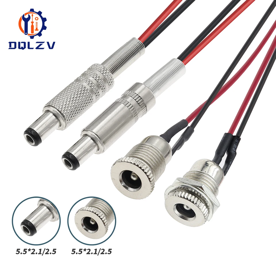 1pcs nepremokavý DC-099 5,5*2,5 mm 5521 5525 DC Power Jack Socket Skomanec Panel Conector Connector Metalwith Nut Snap DC-099 5.5*2.5