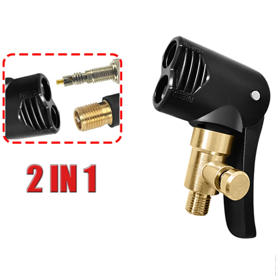 1pcs Nový automobilový pneumatický vzduch vzduchový inflátor čerpadla Ventil konektor Clip-On Adapter Pneumatika Ventil Ventil mosadz prenosné nafukovacie čerpadlo