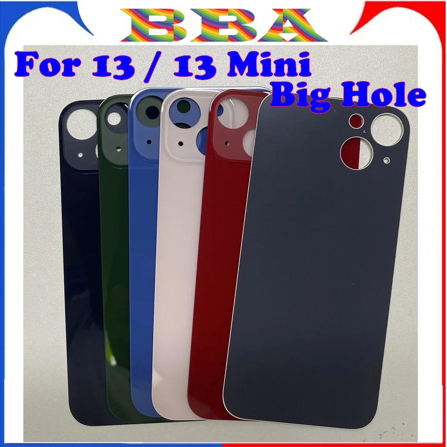 1pcs OEM A 2 in 1 veľký otvorový zadný kryt sklo pre iPhone 13 Mini sklo zadné dvere kryt